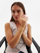 Браслет цепочка «Жемчуг и медальон», L=20 см, белый в золоте - Фото 4