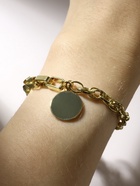 Браслет жемчуг «Бусина» медальон, цвет белый в золоте, L=20 см - фото 59331757