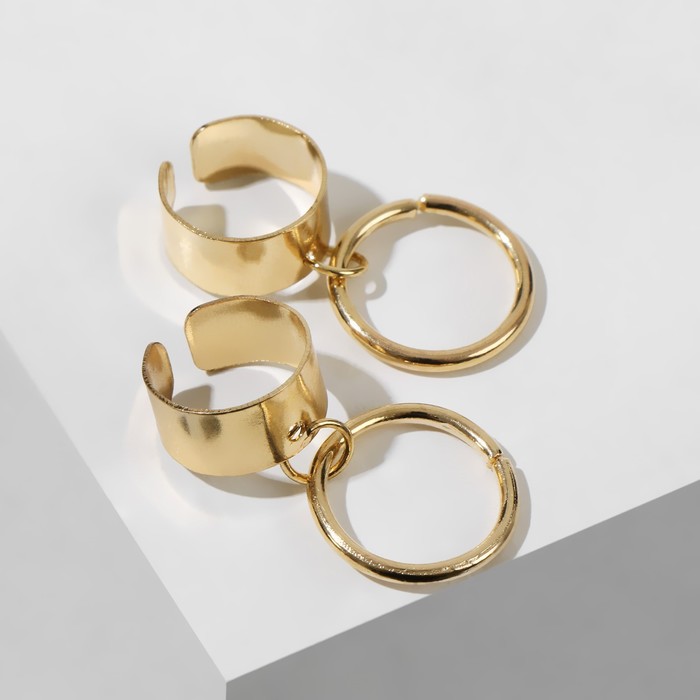 Серьги «Каффы» кольца и трубы, цвет золото - Фото 1