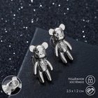 Серьги «Плюшевый мишка», цвет серебро - фото 321433434