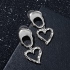 Серьги металл «Сердца» с овалами, цвет серебро - Фото 1
