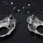 Серьги металл «Сердца» с овалами, цвет серебро - Фото 2