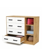 Комод для вещей «Клик Мебель», 5 ящиков, с дверью, 1100×480×900 мм, цвет дуб вотан/белый - Фото 2