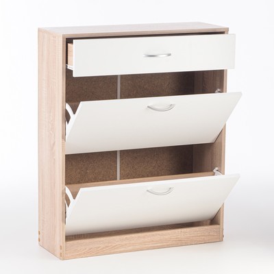 Обувница в прихожую «Клик Мебель», без двери, 782×280×960 мм, цвет дуб сонома/белый