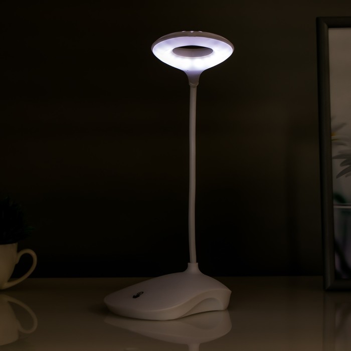 Настольная лампа сенсорная 16749/1 LED 2Вт 6000К USB АКБ белый 13х11х39 см RISALUX - фото 1886718755