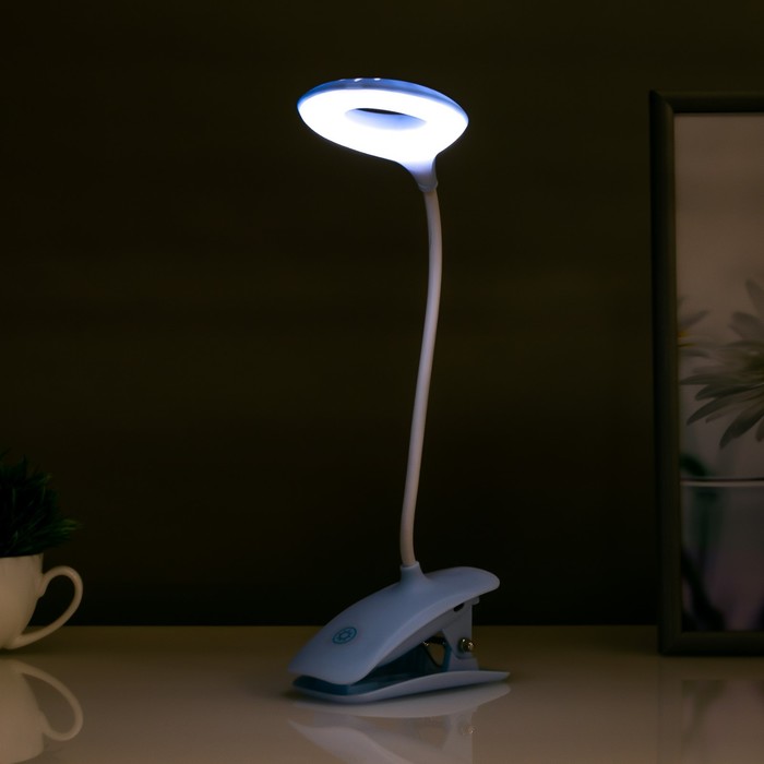 Настольная лампа сенсорная 16751/1 LED 2Вт 6000К USB АКБ синий 14,5х6х41 см RISALUX - фото 1907326736