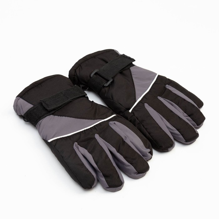 Перчатки зимние детские MINAKU, цв.серый/чёрный, р-р 16 (18 см)