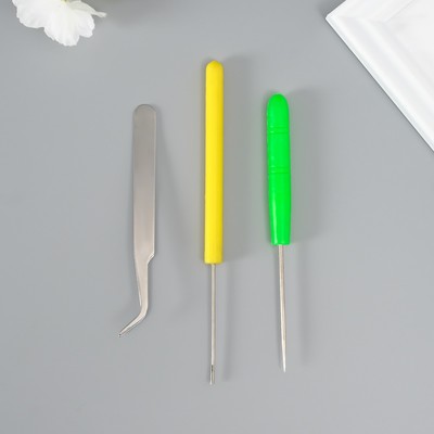 Набор инструментов для квиллинга: инструмент разрез 0.7 см, шило, пинцет МИКС