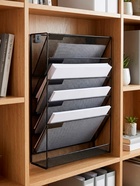 Лоток для бумаг настенный, 5 отделений, чёрный - Фото 3