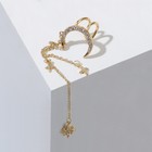 Серьга «Кафф» полумесяц со звездой, цвет белый в золоте - Фото 2