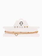 Набор 2 предмета: 3 колье, 3 пары пусет «Эстетика» сердце, цвет белый в золоте, 32 см - Фото 13