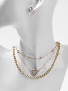 Набор 2 предмета: 3 колье, 3 пары пусет «Эстетика» сердце, цвет белый в золоте, 32 см - Фото 2