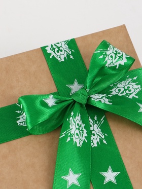 Лента атласная «23 февраля», 2.5 см × 18 (± 1) м, зелёная  (артикул 7160178)  большой выбор товаров оптом и в розницу по низким ценам с доставкой