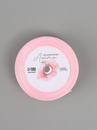 Лента атласная «Цветы», 25 мм × 18 ± 1 м, цвет розовый - фото 69107455