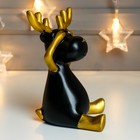 Фигурка полистоун «Чёрный олешка с золотыми рожками - ничего не вижу», 14×9×9 см - фото 47134822