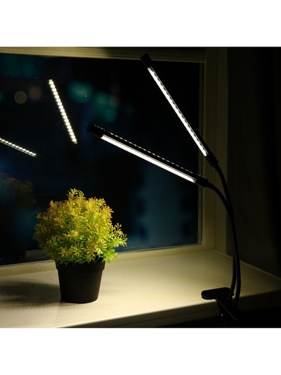 Фитосветильник для растений, светодиодный, 18 Вт, 250 мм, IP66, 5 В, USB, прищепка, таймер, полноспектральный