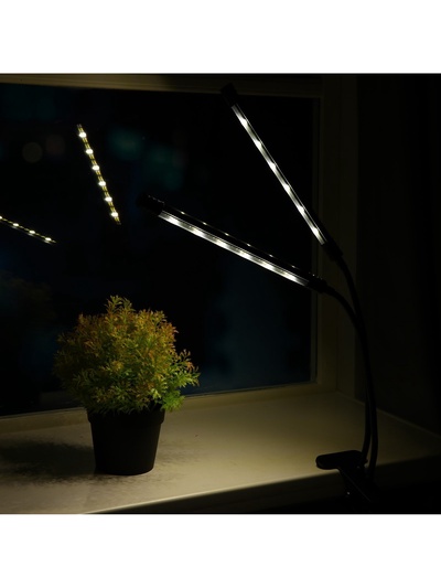 Фитосветильник для растений, светодиодный, 18 Вт, 250 мм, IP66, 5 В, USB, прищепка, таймер, полноспектральный