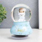 Сувенир полистоун водяной шар музыка "Малышка-ангел с медведем" МИКС 12х8х8 см 7073175