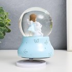 Сувенир полистоун водяной шар музыка "Малышка-ангел с медведем" МИКС 12х8х8 см 7073175