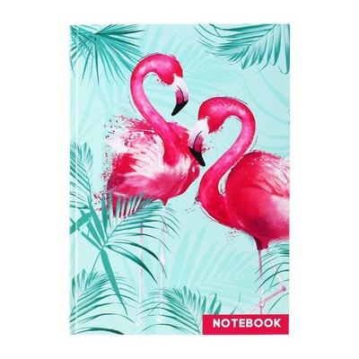 Колледж-тетрадь Calligrata TOP «Фламинго» А4, 80 листов, в клетку, в твёрдой обложке 7БЦ, глянцевая ламинация
