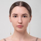 Серьги висячие «Цепочки» капля в огранке, цвет жёлтый в золоте - Фото 3