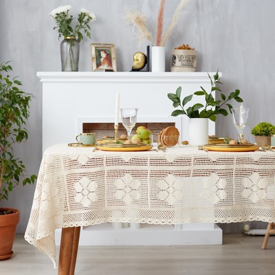 Скатерть «Этель. Ажур» Vintage collection, 85×85±5 см