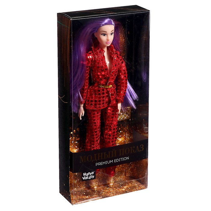 Кукла-модель шарнирная «Ксения - Модный показ» в красном костюме - фото 1908787779