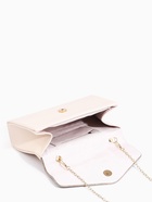 Сумка-клатч женская вечерняя на магните с ручкой, комбинированная, бежевая - Фото 2