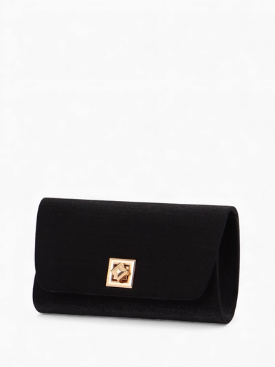 Сумка-клатч женская вечерняя на клапане, на длинной цепочке, однотонная, чёрная