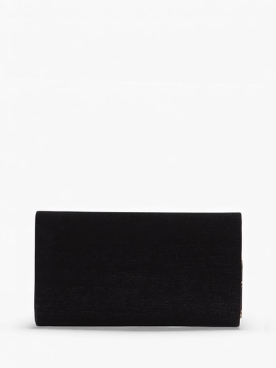 Сумка-клатч женская вечерняя на клапане, на длинной цепочке, однотонная, чёрная