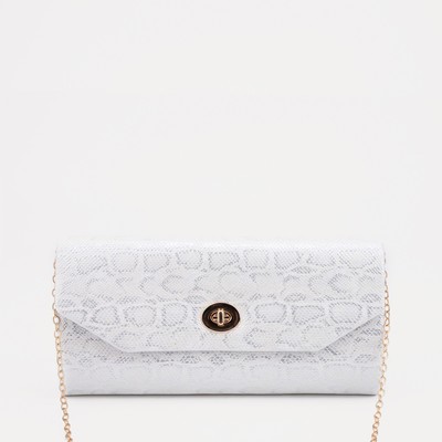 Сумка-клатч, отдел на клапане, цвет серый