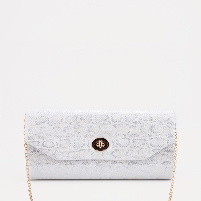 Сумка-клатч, отдел на клапане, цвет серый - Фото 1