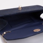 Сумка-клатч, отдел на клапане, цвет тёмно-синий - Фото 3
