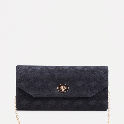 Сумка-клатч, отдел на клапане, цвет черный