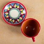 Чайная пара Риштанская Керамика "Цветы", 250 мл, красная - Фото 3