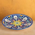 Ляган Риштанская Керамика "Цветы", 32 см, синий - фото 9458108