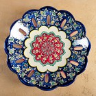 Фруктовница Риштанская Керамика "Цветы", 33 см, синяя - фото 4337756