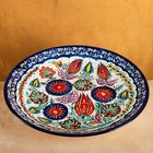 Ляган Риштанская Керамика "Цветы", 42 см, синий - фото 318700087