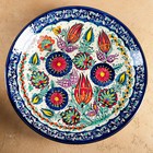 Ляган Риштанская Керамика "Цветы", 42 см, синий - фото 4337774