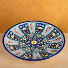 Ляган Риштанская Керамика "Цветы", 33 см, синий - фото 1033998