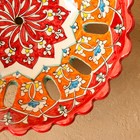 Фруктовница Риштанская Керамика "Цветы", 28 см, красная - Фото 3