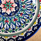 Тарелка Риштанская Керамика "Цветы",  23 см, синий - Фото 3