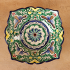 Фруктовница узбекская Риштанская Керамика «Узоры», 24×24×8 см, жёлтая - Фото 6