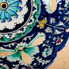 Фруктовница Риштанская Керамика "Узоры", 25 см, синяя - Фото 3