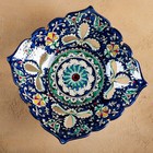 Фруктовница Риштанская Керамика "Узоры", 25 см, синяя - фото 4337852