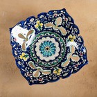 Фруктовница узбекская Риштанская Керамика «Узоры», 24.5×24.5×7 см, синяя - Фото 7