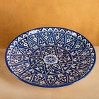 Ляган Риштанская Керамика "Цветы", 32 см, синий - фото 1034066