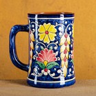 Кружка Риштанская Керамика "Цветы", 500 мл, синий - Фото 3