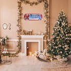 Плакат фигурный  "С Новым Годом!" Дед Мороз и Снегурка, синий фон, 63 х 23 см - Фото 3