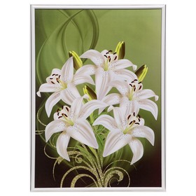 Картина "Белые цветы" 50х70(53х73) см